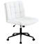 Chaise d'ordinateur pivotante blanche à hauteur réglable à 360 ° avec coussin à haute résilience pour bureau à domicile, support lombaire pivotant et siège pivotant