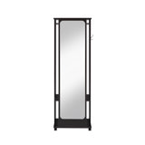 Stylish Hall Tree With Open Compartments, Hanging Rod, And Full-Length Mirror, A Practical And Elegant Addition To Your Home.