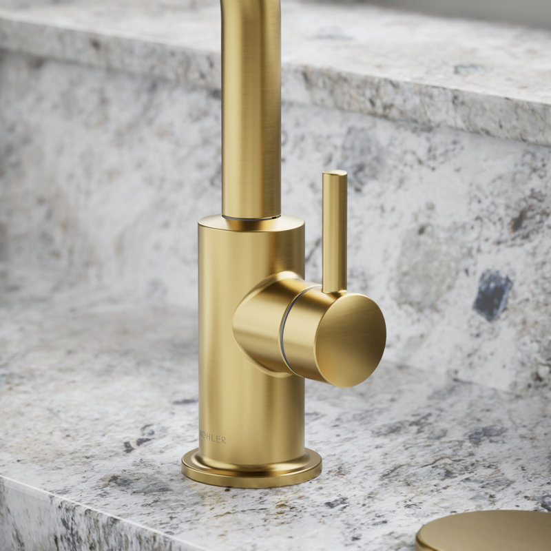 Robinet contemporain, Laiton brossé moderne éclatant