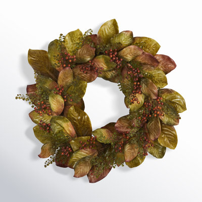 30'' Fall Faux Magnolia Wreath