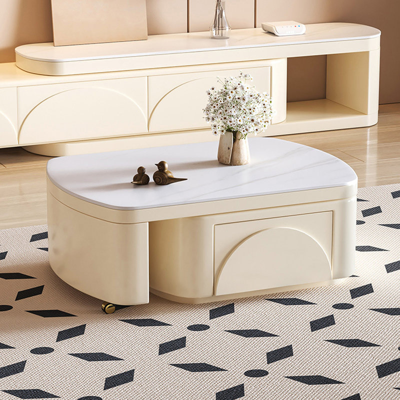 Table basse extensible de style crème