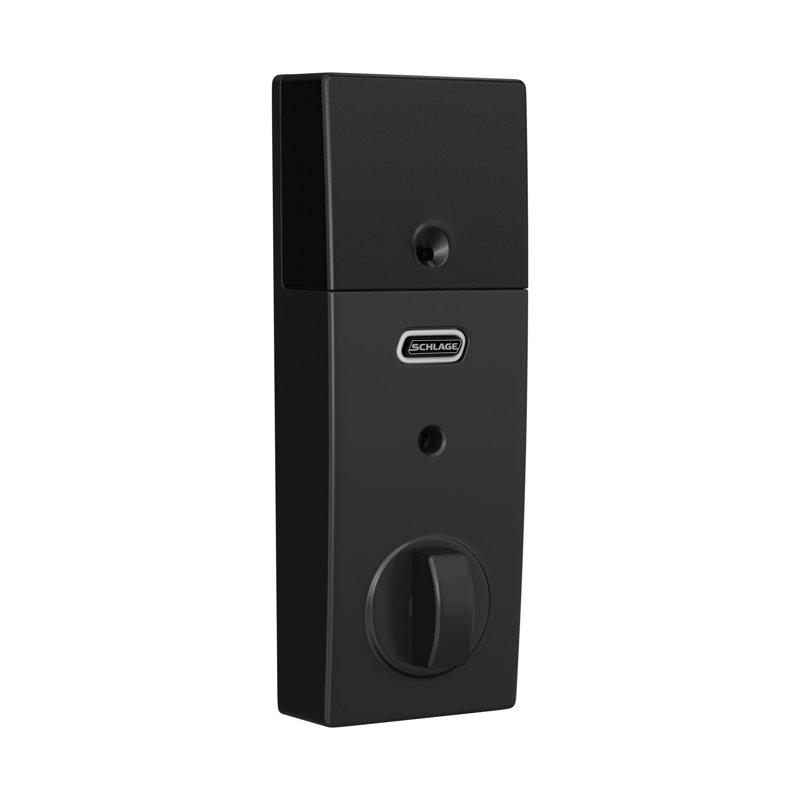 Schlage Connect Z-Wave Plus Smart Deadbolt with Century Trim, Matte Black, Yes