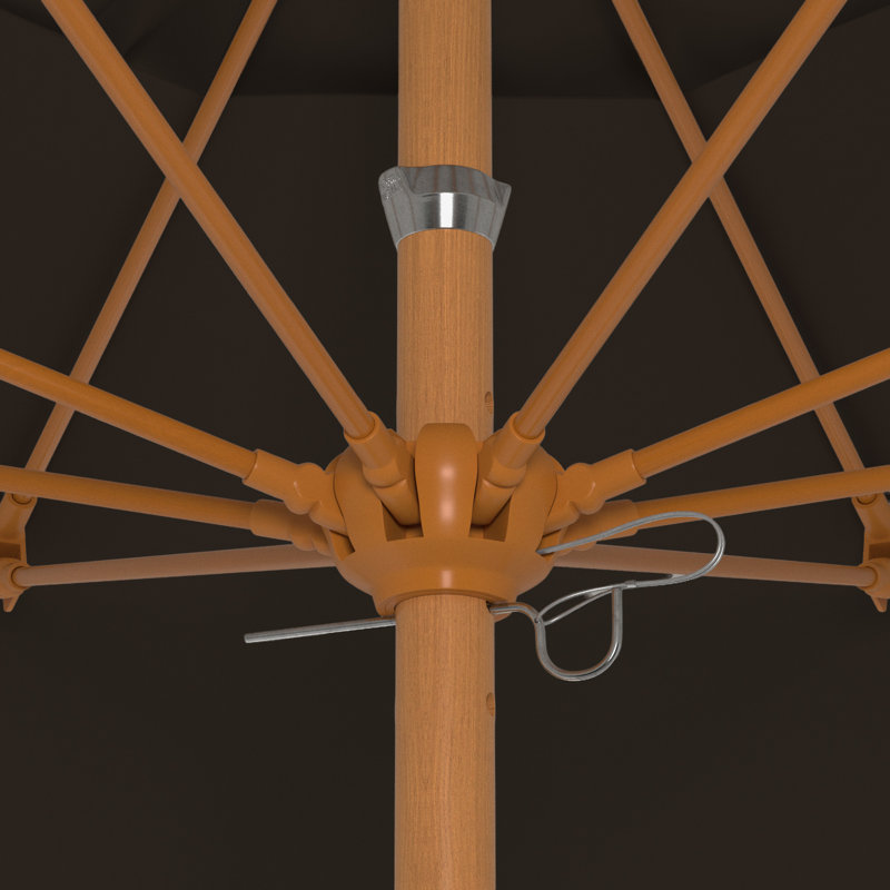 Parasol en bois de teck 9 pi, 103" H x 101" W x 101" D, Moka