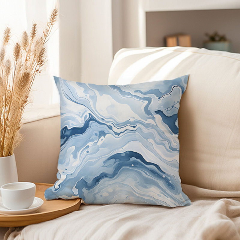 Abstract Blue Crystal Marble Geode I Modern, 20"H x 20"W