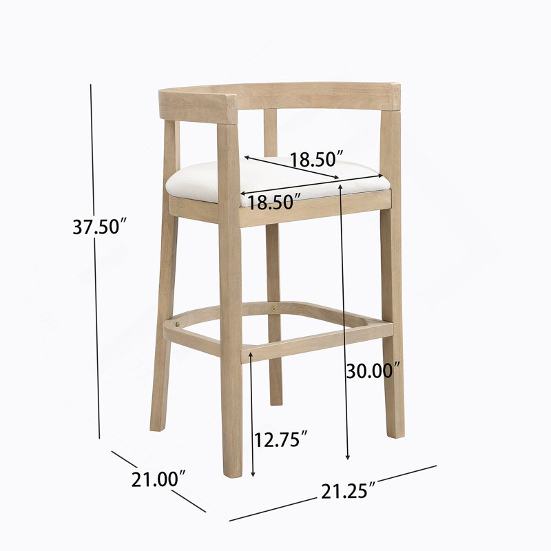 Tabourets de bar (ensemble de 2), Naturel