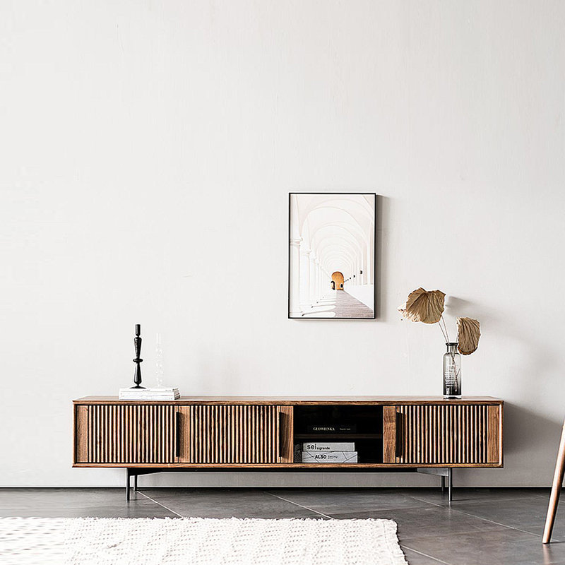 Creative Style TV Stand Audio Visual Cabinet, 70.87", Black Walnut