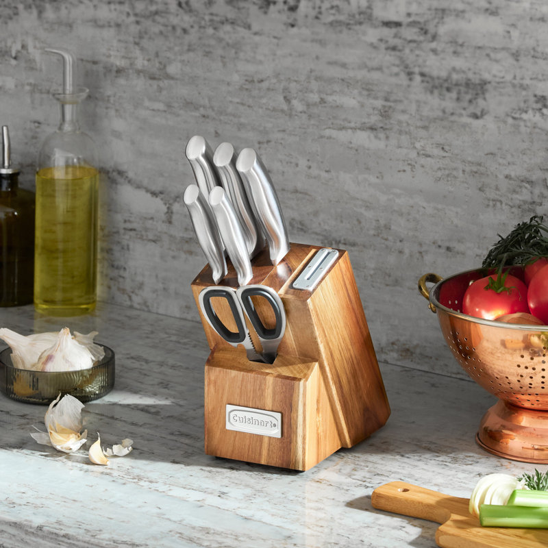 Cuisinart 7pc Stainless Steel Essentials Block Set with Built in Sharpener