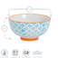 Nicola Spring Hand-Printed Rice Bowls - 12cm - 3 Colours - Pack of 6