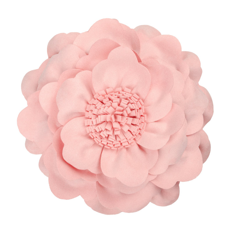 Coussin décoratif floral fait à la main Red Barrel Studio®, Rose