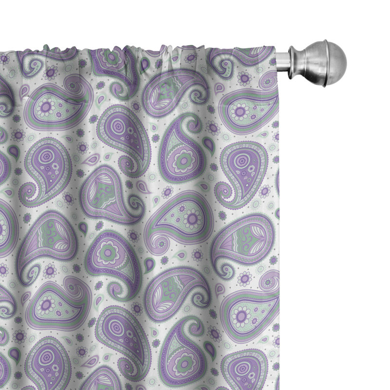 Paisley Semi-Sheer Rod Pocket Curtain Panels, 28" x 84"
