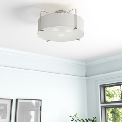 Lustre tambour à 3 lumières avec abat-jour