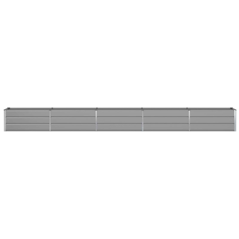 Planter Galvanised Steel, 45cm H x 480cm W x 50cm D, Light Grey