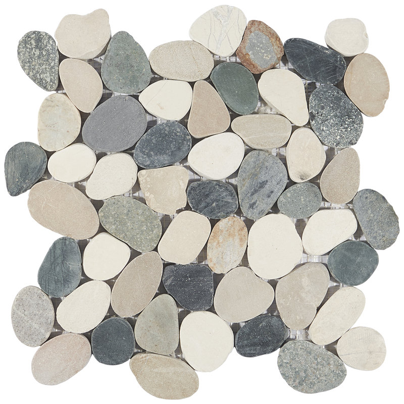 Picturesque Sliced Round 11.81 in. x 11.81 in. Nature Stone Pebble Mosaic Floor and Wall Tile (0.97 sq. ft. / sheet)