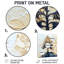 Cèdre forêt d'hiver - décoration murale en métal floral, pin imprimé métallique-1282320602
