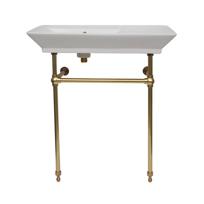 Barclay 19.38'' White Fireclay Rectangular Bathroom Sink with Overflow