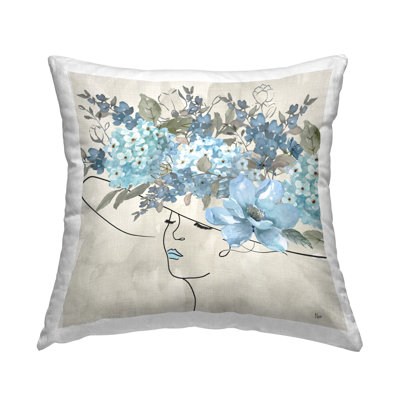 Motif de coussin décoratif imprimé floral bleu par Nan