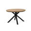 Table de salle à manger d'extérieur, plateau en teck et pieds en métal noir