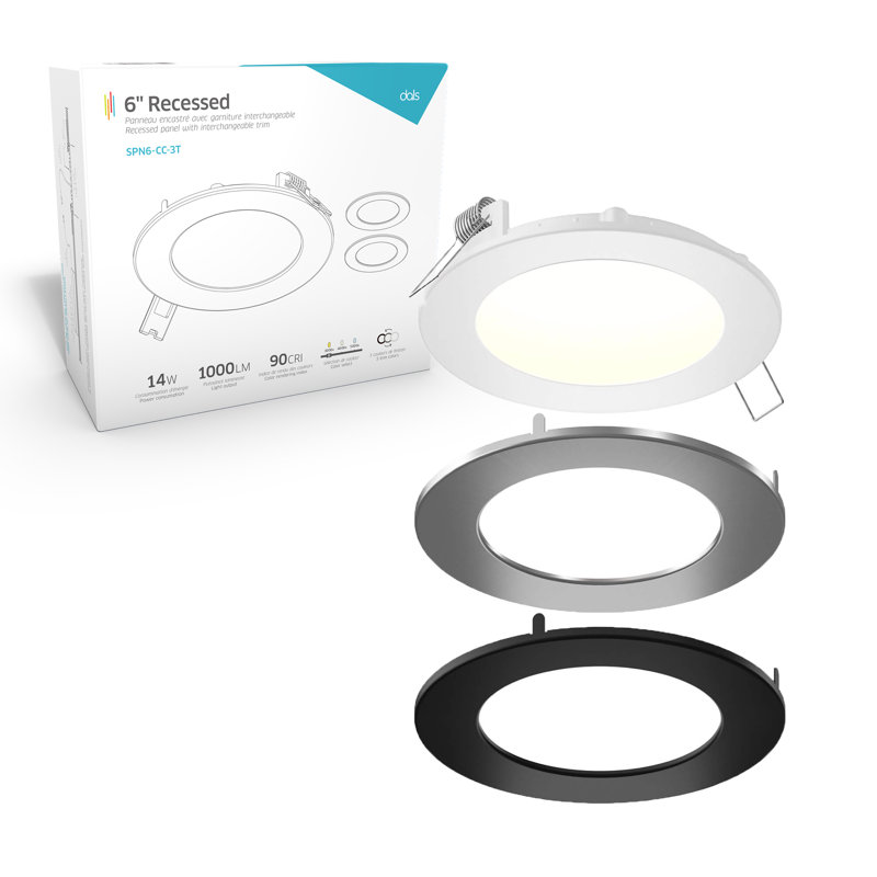Satin Nickel and Black LED Recessed Lighting Kit