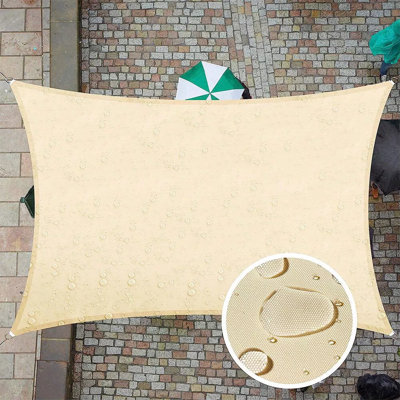 Auvent de patio à voile Homeya Sun Shade, crème,