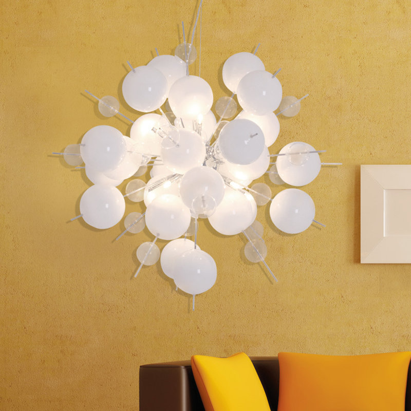Marquise 10-Light Chandelier, White/Clear