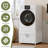Universal 29" Fit Washer Dryer Pedestal Stand Includes Built-in Laundry Basket, Shelf, & Drawer With Wheels, Anti-vibration, Drain Pan, And Hose For Effortless Installation
