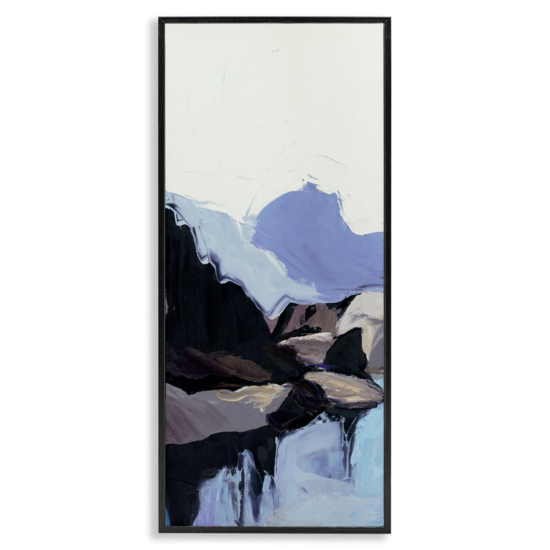 «Flowing Abstract Mountains», estampe numérique par Julie Denise bk-141, Giclée encadrée noir minuit, H 30 po x l 13 po
