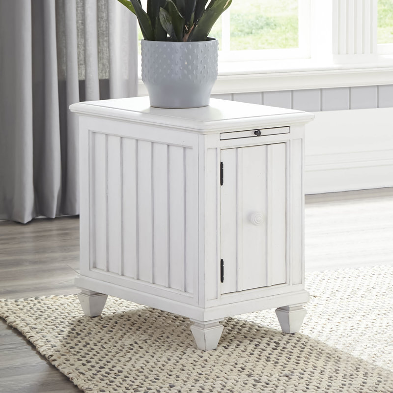 Belford End Table with Storage, Antique White