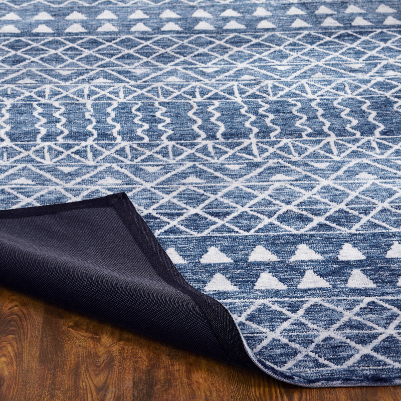 Blue Area Rug, Rectangle 5'6" x 8'6", Denim