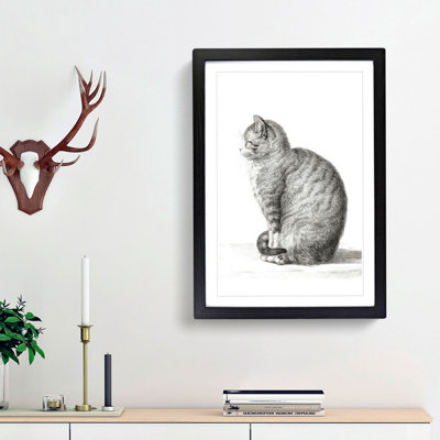 A Sitting Cat by Jean Bernard - Single Picture Frame Print