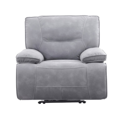 Pulchia 42" Upholstered Zero Gravity Power Recliner with Adjustable Headrest with Pillow Top Arms