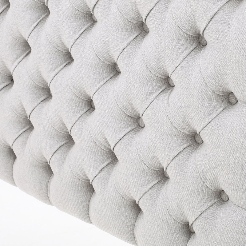 Strong And Fashion-Forward Headboard For Bed, With Diamond Tufting Contemporary Size Style, Light Gray