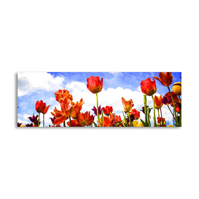 «Tulips in the Sun I», reproduction, H 8 po x l 20 po x P 0,01 po, Papier