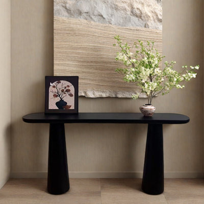 Console en bois massif noir