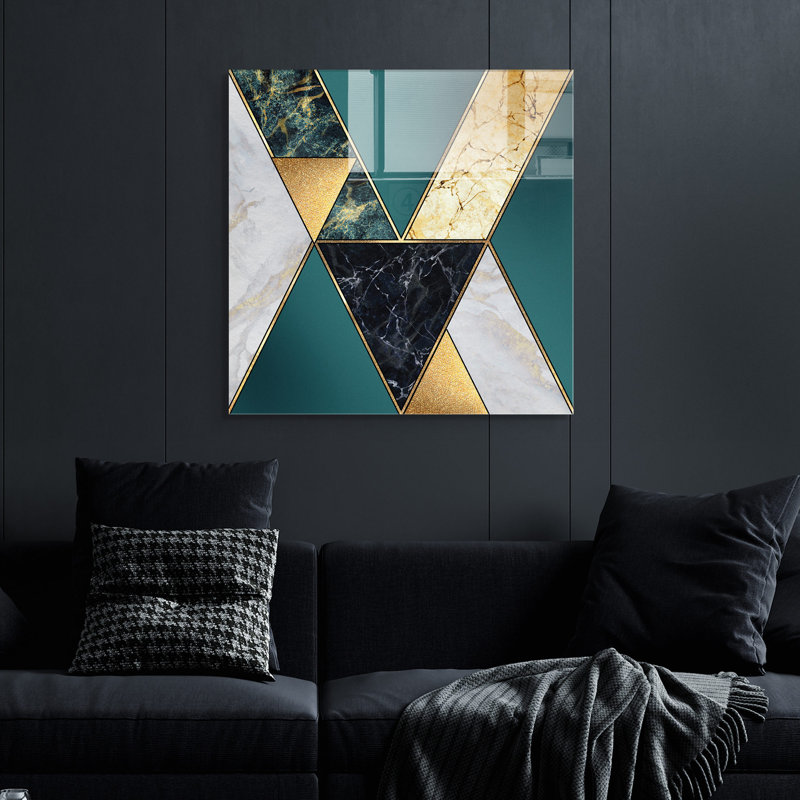 Élégante peinture décorative en verre trempé de 15,7 po x 15,7 po | 100% verre trempé, épaisseur: 0,16 pouce | Parfait pour la décoration intérieure, l'esthétique moderne et l'exposition d'art mural unique
