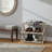 Turin 3 Tiers 9 Pairs Wicker Folding Shoe Rack, Solid Wood Frame Organizer Storage Shoes Shelf for Entryway-119290882