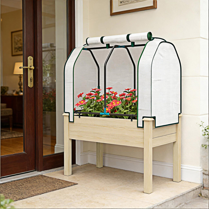 Practical Raised Garden Bed Planter Box, Natural Wood