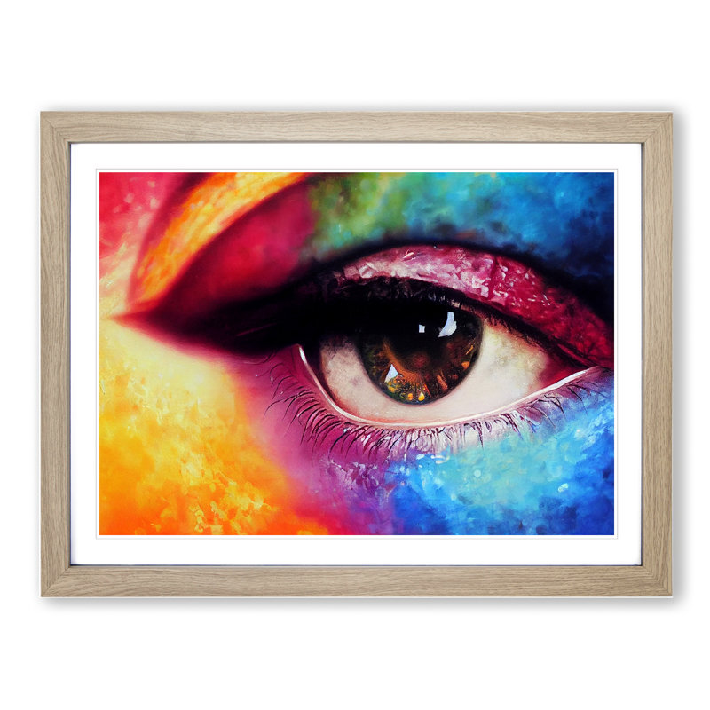 Glittering Eye - Framed Print, 25cm H x 34cm W x 2cm D, Oak