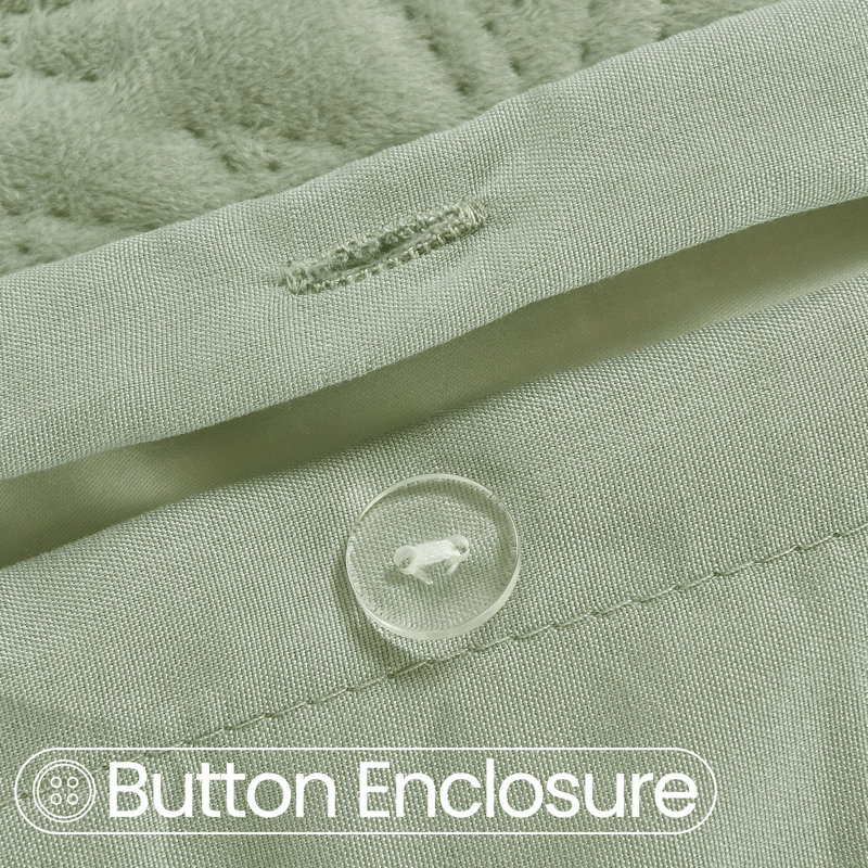 Velvet Embossed Leaf Pattern Savannah Duvet Set, Super King Duvet Cover + 2 Pillowcases, Green