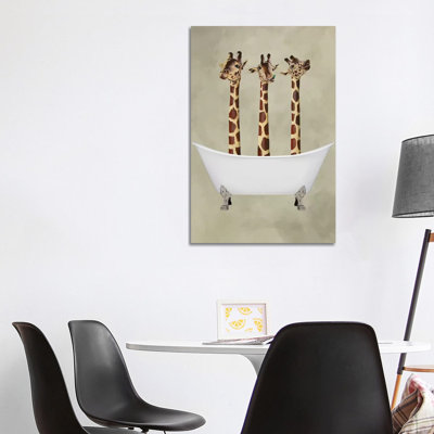 Giraffes In Bathtub by Coco De Paris - Wrapped Canvas Print