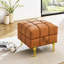 22 pouces en cuir rayé pour entrée - Pet - Banc de rangement orange avec pieds dorés en acier inoxydable orange, séduisant-2055975010