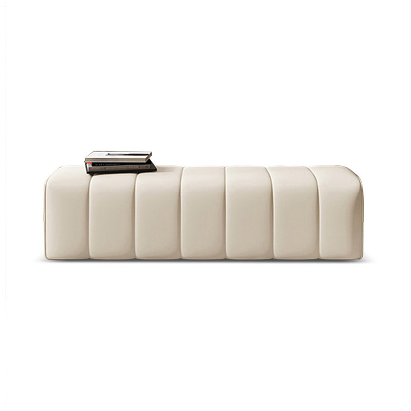 Banc avec revêtement, Beige, H 15,75 po x l 55,12 po x P 15,75 po