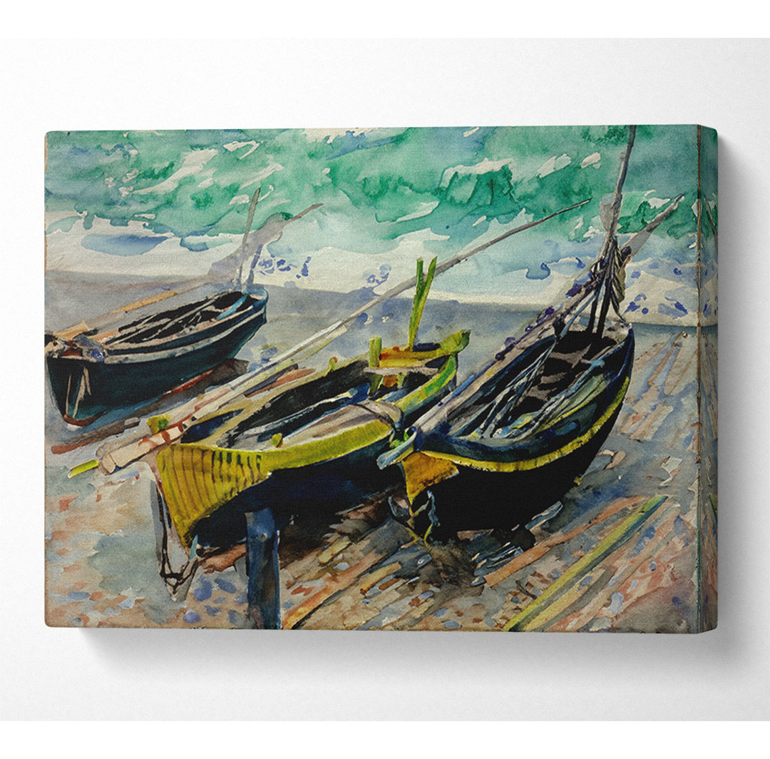 Monet Drei Fischerboote - Druck