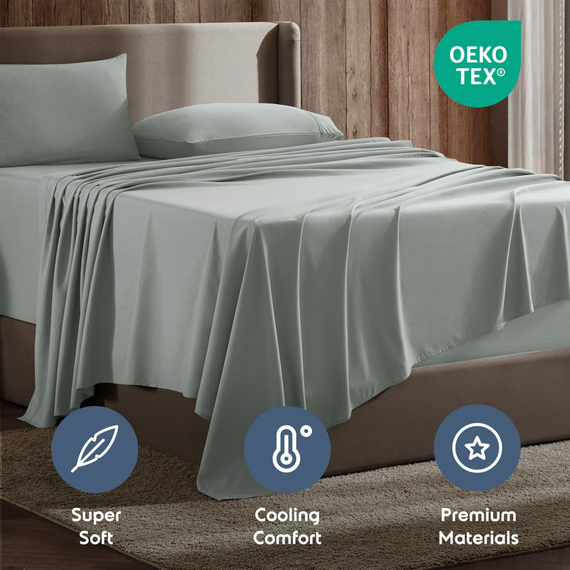 Luxury Collection Classic Smooth Thread Sheet Set, Agave, Split King
