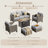 7 - Person Patio Furniture Set With Chairs, Outdoor Wicker Rattan Seating Group With Cushions, All Weather Sofa Conversation Set With Fire Pit Table For Garden Backyard-1947409478