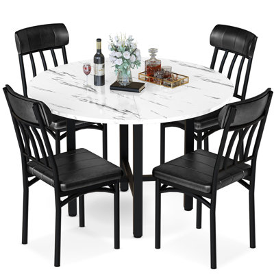 Modern Round Dining Table Set for 4