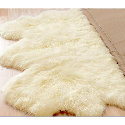 Munsey Handmade Sheepskin Natural Area Rug