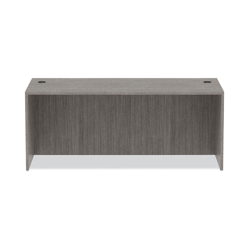 Valencia 71'' Gray Commercial Laminate Desk Shell with Filing Cabinet