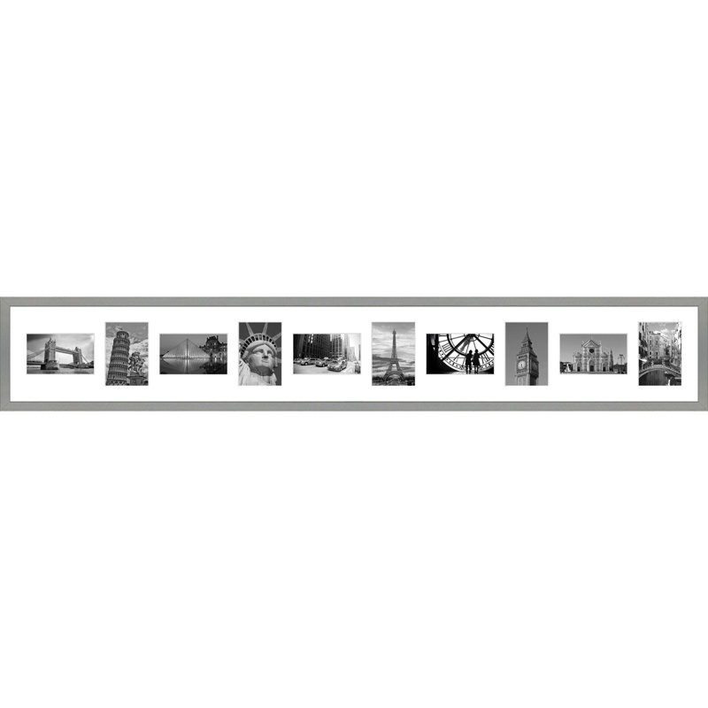 Lanyard Wood Picture Frame with Mat, Light Grey