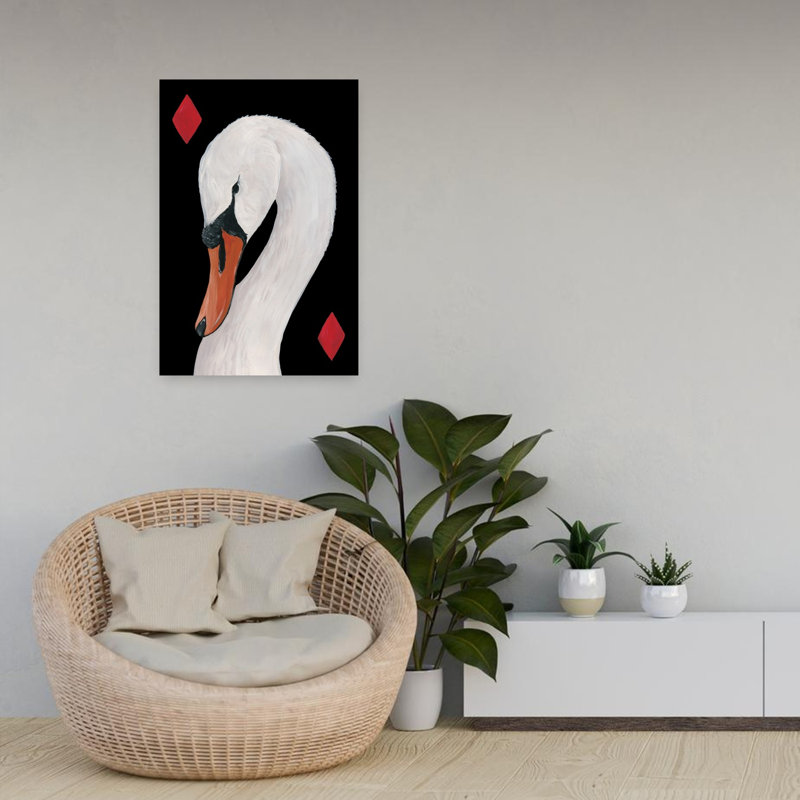 Cygne de diamants, art animalier contemporain, H 24 po x l 16 po