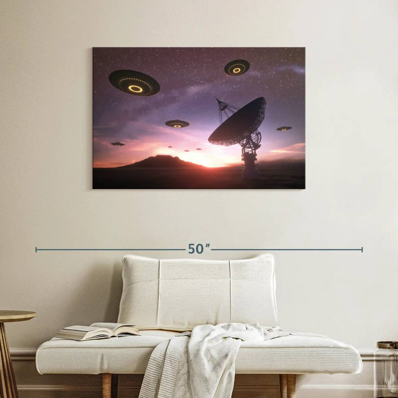 Kelan Alien Spaceships, 26" H x 39" W